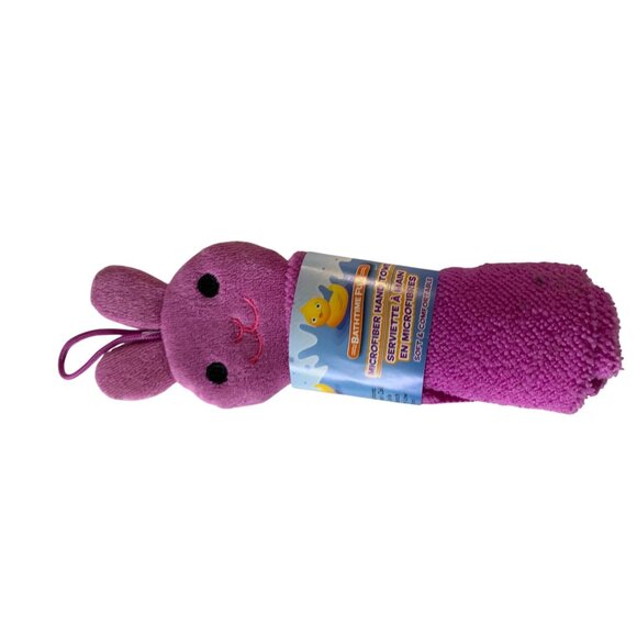New Bathtime Fun Purple Bunny Rabbit Microfiber Hand Towel - Picture 1 of 2